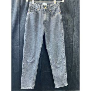 Zara Womens Black Chunky High Rise Baggy Denim Jeans Ankle Length Size 4